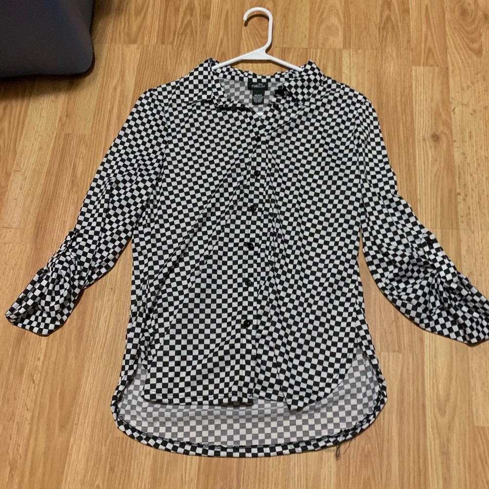 Never worn checker print button up flannel!